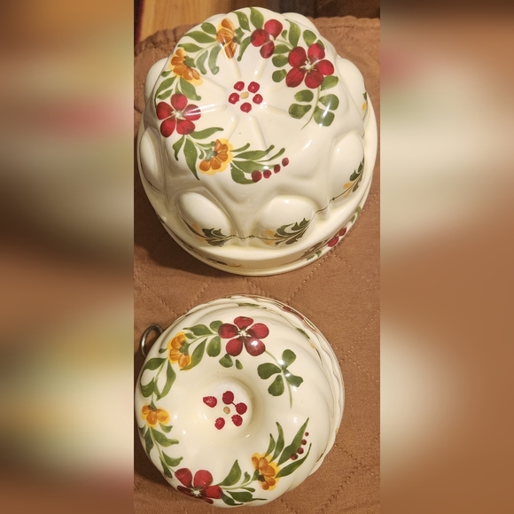 Portuguese Hand Painted Decorative Hanging Jello Molds 4x3"/5 5/8x3.8" *Crazing - Picture 2 of 9